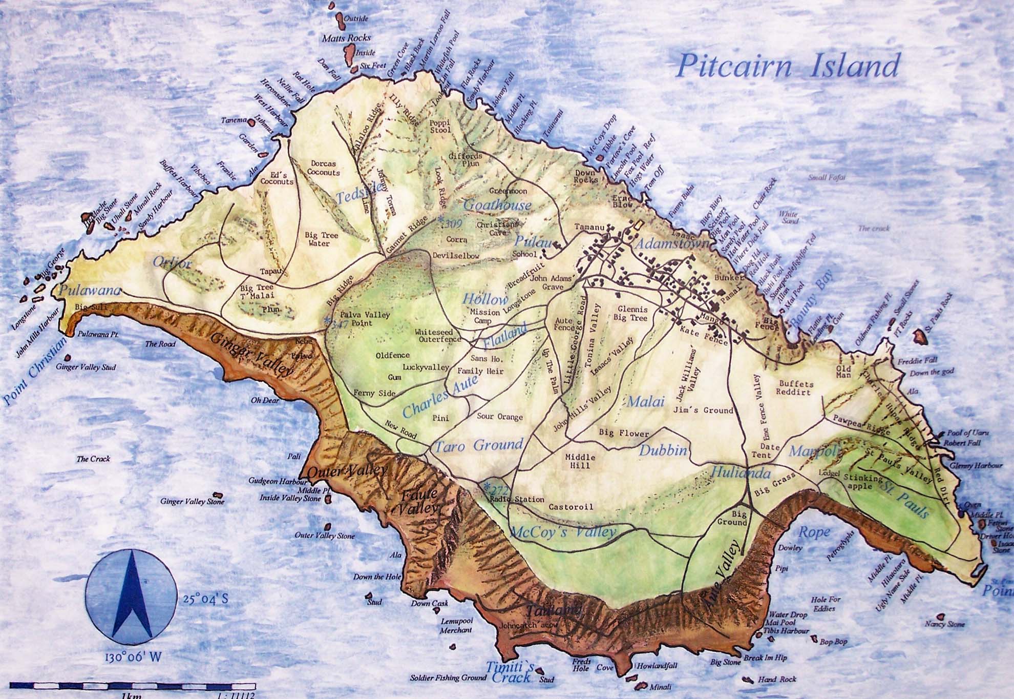 Pitcairn-szigetek térképe
